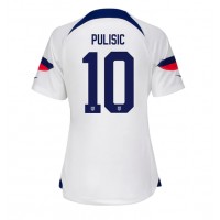 Camisa de Futebol Estados Unidos Christian Pulisic #10 Equipamento Principal Mulheres Mundo 2022 Manga Curta